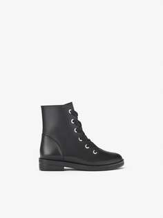 Кожаные ботинки со шнуровкой Zara