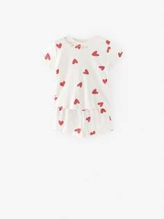 Пижама с принтом «сердечки» Zara