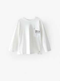 Футболка с контрастным карманом Zara