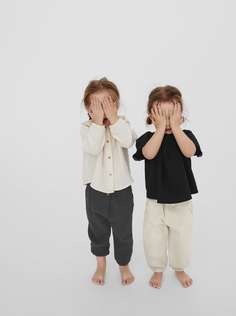 Рубашка из крепа с круглым воротником Zara