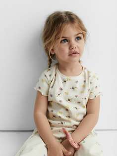 Лонгслив в рубчик с цветочным принтом Zara