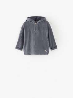 Рубашка с рельефным узором и капюшоном Zara