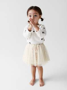 Юбка из прозрачной ткани в горошек Zara