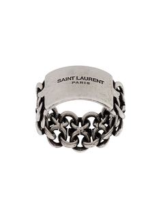 Saint Laurent кольцо с гравированным логотипом