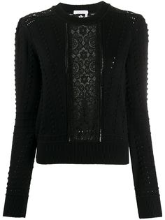 See by Chloé фактурный джемпер с кружевными вставками