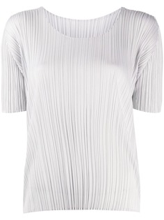 Pleats Please Issey Miyake плиссированная футболка с U-образным вырезом