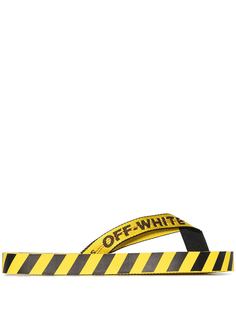 Off-White полосатые вьетнамки с логотипом