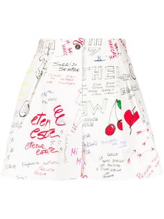 MSGM шорты со складками и принтом