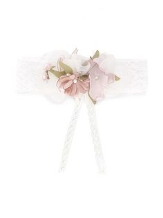 Mimilù кружевная повязка на голову с цветочной аппликацией