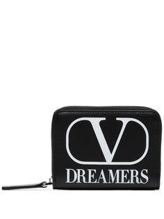 Valentino Garavani кошелек Black VLTN Dreamers со шнурком на шею
