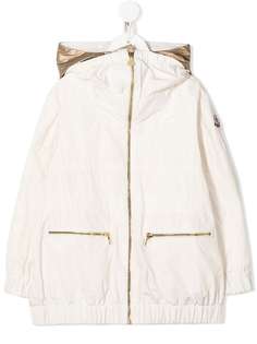 Moncler Kids куртка с контрастным капюшоном