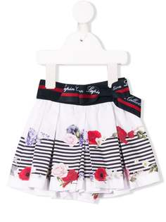 Lapin House полосатая юбка с цветочным принтом