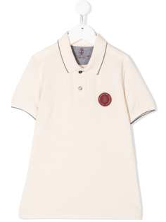 Brunello Cucinelli Kids рубашка-поло с нашивкой-логотипом