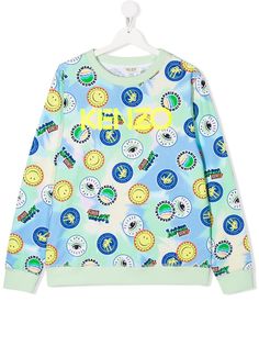 Kenzo Kids толстовка с логотипом в технике пэчворк