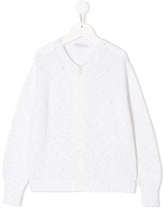 Brunello Cucinelli Kids кардиган на молнии с длинными рукавами