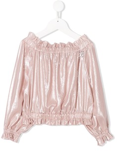 Miss Blumarine блузка с оборками и длинными рукавами