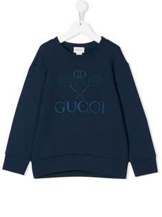 Gucci Kids толстовка с вышитыми логотипом