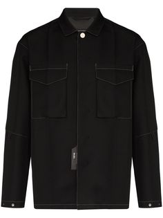 NULABEL куртка-рубашка с контрастной строчкой