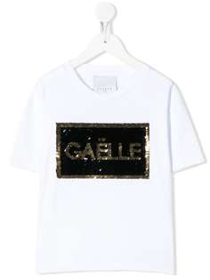 Gaelle Paris Kids футболка с логотипом из пайеток