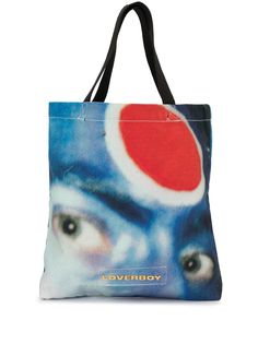 Charles Jeffrey Loverboy face graphic print tote bag