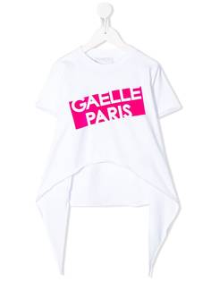 Gaelle Paris Kids футболка асимметричного кроя с логотипом