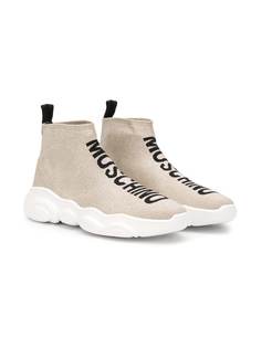 Moschino Kids трикотажные кроссовки с логотипом