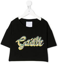 Gaelle Paris Kids футболка с логотипом из блесток