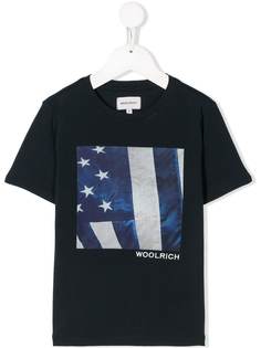 Woolrich Kids футболка с графичным принтом и логотипом