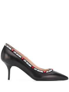 Love Moschino logo trim 75mm pointed pumps