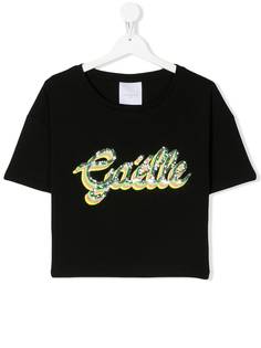 Gaelle Paris Kids футболка с блестящим логотипом