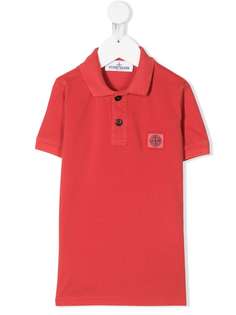 Stone Island Junior рубашка-поло с нашивкой-логотипом