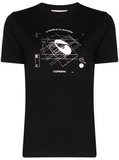 Coperni футболка со светящимся в темноте принтом