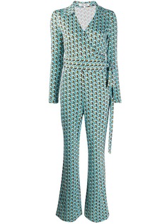 DVF Diane von Furstenberg комбинезон с геометричным принтом и запахом