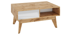 Тумба под ТВ Хелен 86/60 см (дуб ватан/белый лак) Home Me