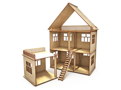 Сборная модель ХэппиДом Коттедж с пристройкой HK-D007