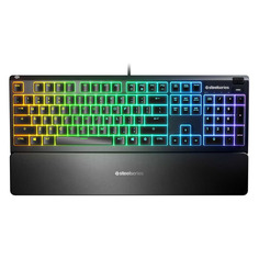 Клавиатура SteelSeries Apex 3 RU, USB, c подставкой для запястий, черный [64805]