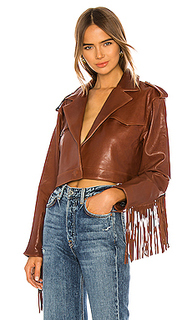 Кожаная куртка с бахромой sadie - GRLFRND