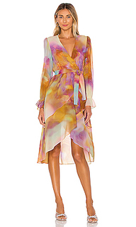 Платье миди front wrap - KENDALL + KYLIE