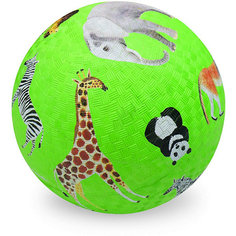 Мяч Crocodile Creek "Дикие животные" зелёный, 13 см