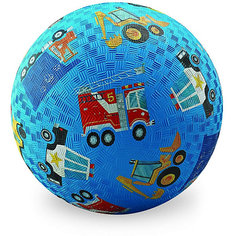 Мяч Crocodile Creek "Машинки" синий, 18 см