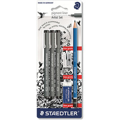 Набор капиллярных ручек Pigment liner, 3шт: (0,3/0,5/0,7 мм), Staedter Staedtler
