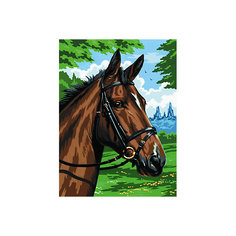 Картина по номерам на холсте Royal&Langnickel "Гнедой конь", 22х30 см