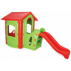 Игровой домик Pilsan Happy House Slide, зеленый/красный