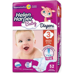 Подгузники Midi Helen Harper Baby 4-9 кг., 52 шт.