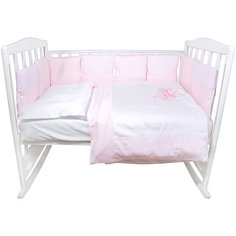 Комплект в кроватку Эдельвейс, 4 предмета, розовый