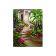 Картина по номерам на холсте Гризайль Royal&Langnickel "Испанский садик", 28х35 см