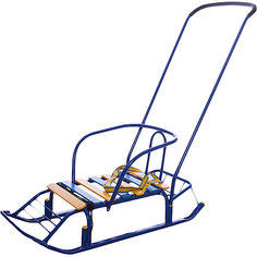 Санки с ручкой и багажником Nika-Kids Тимка 7, синие