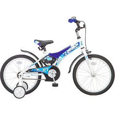 Двухколесный велосипед Stels Jet 18 дюймов Z010 10 дюймов, белый/синий