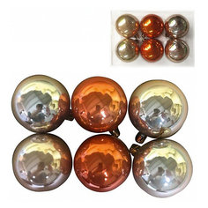 Набор ёлочных шаров "Ассорти", 6 шт. (перламутровые, оранжевые, молочные) Феникс Презент