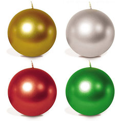 Свеча-шар B&H 4 шт, 5 см, металлик BH